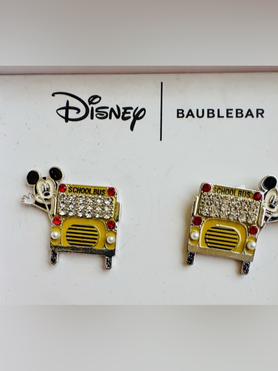 Disney Jewelry - Disney Baublebar Mickey School Bus Stud Earrings - Yellow, Black & Red New